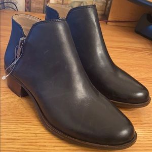 Lucky Brand Black Leather Ankle Booties